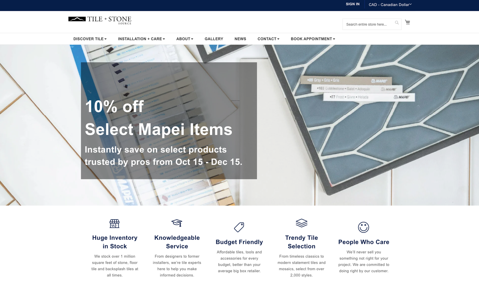 Tile and Stone Source Website